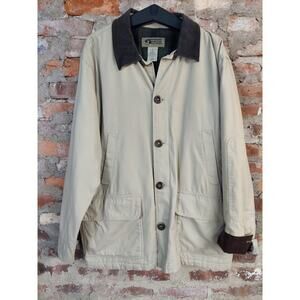 Free Country Jacket Mens Sz XL Cotton Leather Trim Lined Canvas Work Vintage U